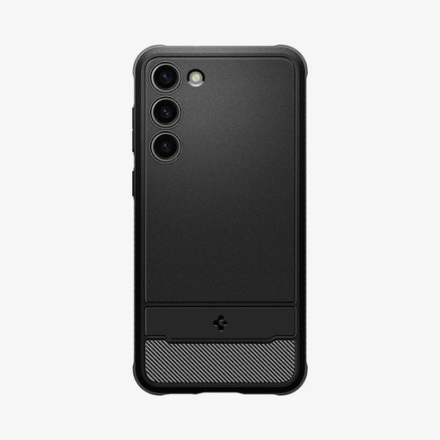 ACS05613 - Galaxy S23 Ultra Case Rugged Armor in matte black showing the back